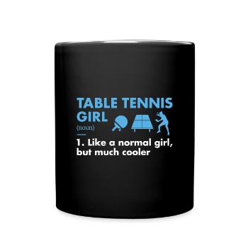 Sport Girl Definition Table Tennis - Full Colour Mug - black - Front