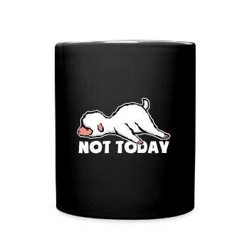 Pas aujourd’hui - Fatigué et paresseux - Agneau - Mouton - Mug uni - noir - Devant