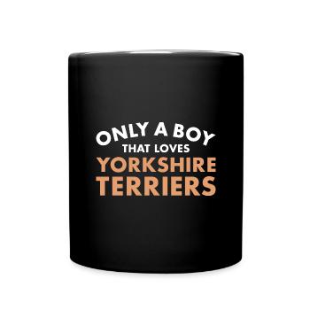 Seul un garçon qui aime le Yorkshire Terrier - Mug uni - noir - Devant