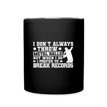 Kugelstoßen Leichtathletik | Sport Athlet Geschenk - Tasse einfarbig - Schwarz - Vorne