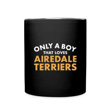 Seul un garçon qui aime l’Airedale Terrier - Mug uni - noir - Devant