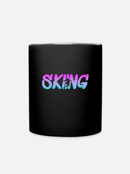 skiing - Tasse einfarbig - Schwarz