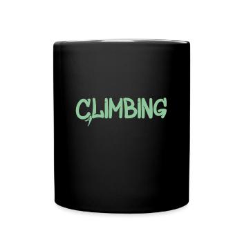 Klettern Bouldern - Tasse einfarbig - Schwarz - Vorne