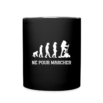 né pour marcher - Mug uni - noir - Devant