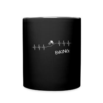 biken fahrrad - Tasse einfarbig - Schwarz - Vorne