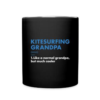Sport Grand-père Kitesurf - Mug uni - noir - Devant