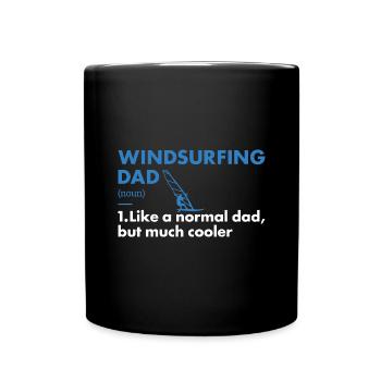 Sport Dad Windsurfing - Tasse einfarbig - Schwarz - Vorne