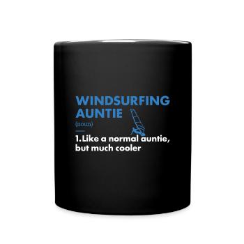 Sport Auntie Windsurfing - Full Colour Mug - black - Front