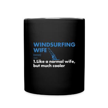 Sport Wife Windsurfing - Full Colour Mug - black - Front