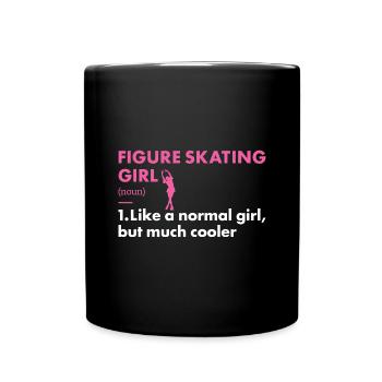 Sport Girl Figure Skating - Full Colour Mug - black - Front