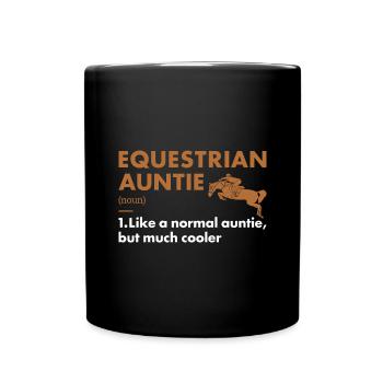 Sport Auntie Définition Équestre - Mug uni - noir - Devant