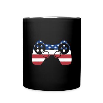 Gamer Us Flag Gaming - Tasse einfarbig - Schwarz - Vorne