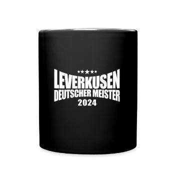 Leverkusen - Deutscher Meister 2024 - Tasse einfarbig - Schwarz - Vorne