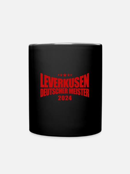 Leverkusen - Deutscher Meister 2024 - Tasse einfarbig - Schwarz