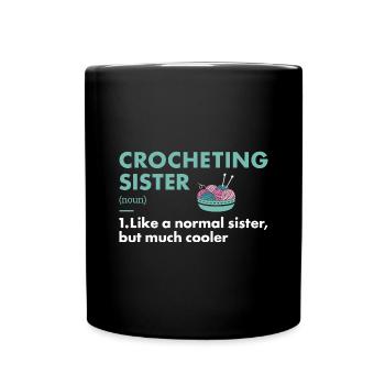 Crochet Sister Définition Crochet - Mug uni - noir - Devant