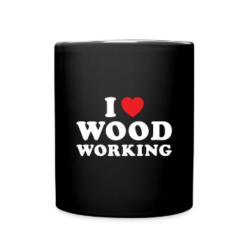 Menuisier J’adore le travail du bois - Mug uni - noir - Devant