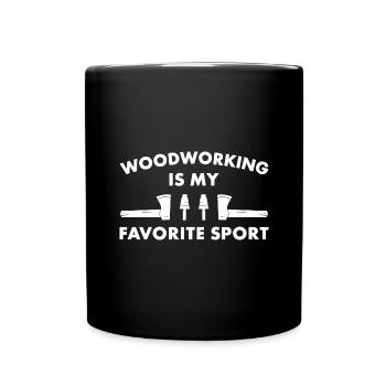 Le travail du bois est mon sport préféré : le menuisier - Mug uni - noir - Devant