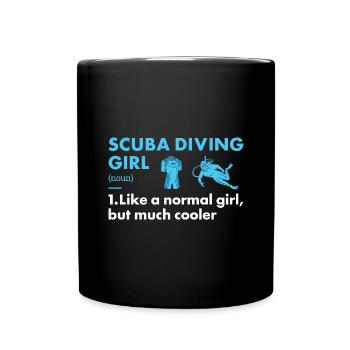 Scuba Diver Girl Definition Scuba Diving - Full Colour Mug - black - Front