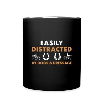Cavalier facilement distrait par les chiens et le dressage - Mug uni - noir - Devant