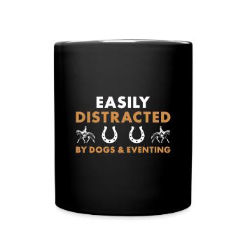Rider Easily Distracted By Dogs And Eventing - Tasse einfarbig - Schwarz - Vorne