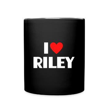 I love Riley Rotes Herz Liebe Fan Geschenk - Tasse einfarbig - Schwarz - Vorne