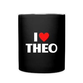 J’adore Theo Red Heart Love Fan Gift - Mug uni - noir - Devant