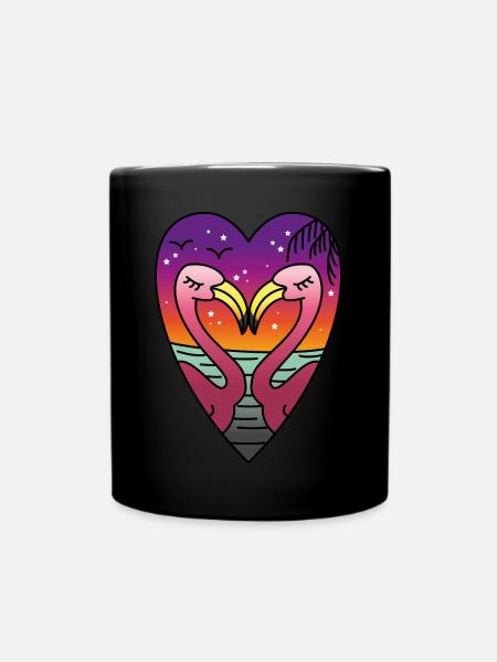 Flamingos - Tasse einfarbig - Schwarz
