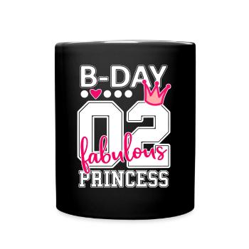 2ème anniversaire numéro 02 princesse - Mug uni - noir - Devant