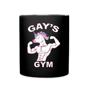 Gay's Unicorn Gay Gym Gay - Full Colour Mug - black - Front