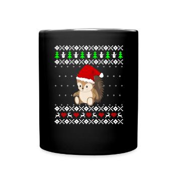 Hérisson doux cadeau de Noël moche - Mug uni - noir - Devant