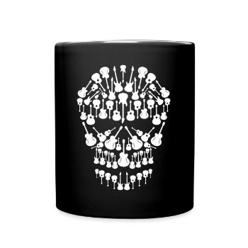 Guitares crâne | Guitariste d'instruments de musique - Mug uni - noir - Devant