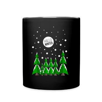 Winter - Tasse einfarbig - Schwarz - Vorne