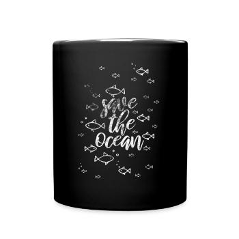 Océan Poisson Nature Amour Terre Humaine Mer Propre - Mug uni - noir - Devant
