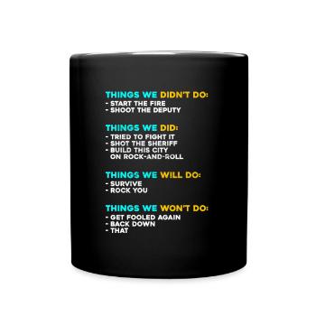 Things we did not love Music 80s 70s - Full Colour Mug - black - Front