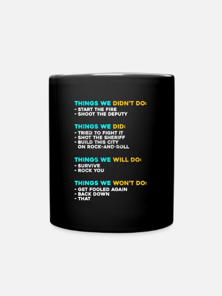 Things we did not love Music 80s 70s - Full Colour Mug - black