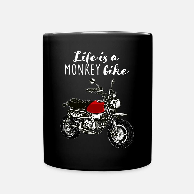 Life is a Monkey Bike - Tasse einfarbig - Schwarz