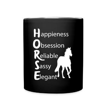 Reitsport Pferde Reiten Reiterin Geschenke Ponny - Tasse einfarbig - Schwarz - Vorne
