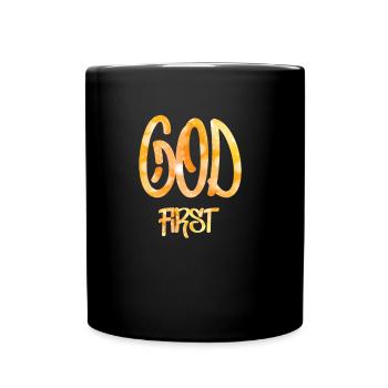 God First - Tasse einfarbig - Schwarz - Vorne