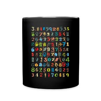 Number Pi Math lessons - Full Colour Mug - black - Front
