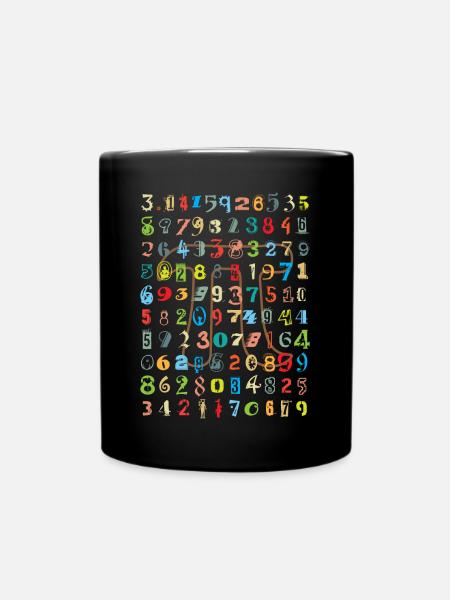 Number Pi Math lessons - Full Colour Mug - black