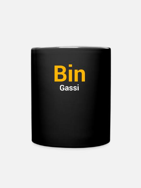Bin Gassi - Tasse einfarbig - Schwarz