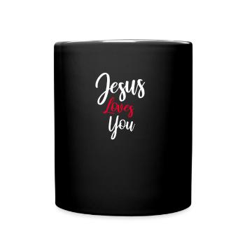 Jésus t’aime loves you cadeau sur la route - Mug uni - noir - Devant