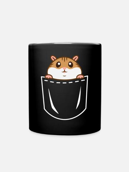 Hamster Bauch - Tasse einfarbig - Schwarz