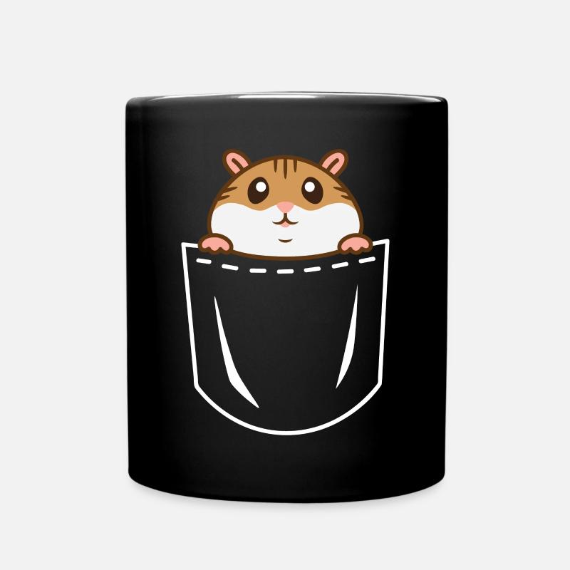 Hamster Bauch - Tasse einfarbig - Schwarz