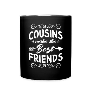 Les cousins se font les meilleurs amis - Mug uni - noir - Devant