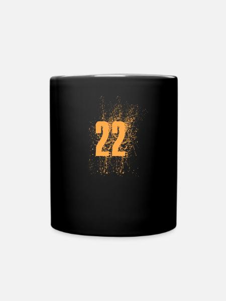 22 Geburtstag, 22, Nummer 22 - Tasse einfarbig - Schwarz