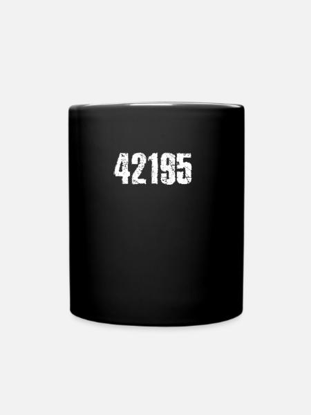 42195 Marathon - Tasse einfarbig - Schwarz