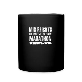 Marathon Spruch - Tasse einfarbig - Schwarz - Vorne