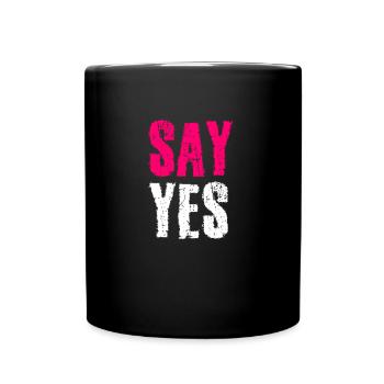 Say Yes marriage proposal - Full Colour Mug - black - Front