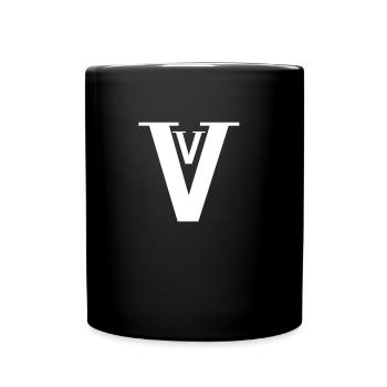 V - Tasse einfarbig - Schwarz - Vorne